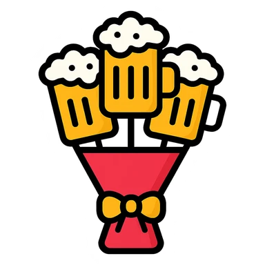a beer bouquet sticker