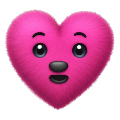 fuzzy heart sticker