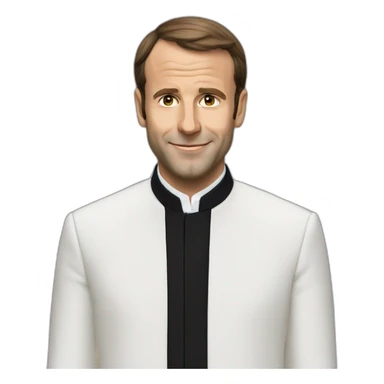 Macron wearing a qamis sticker