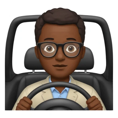 hombre negro con lentes conduciendo sticker