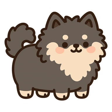 pusheen-style finnish lapphund puppy sticker