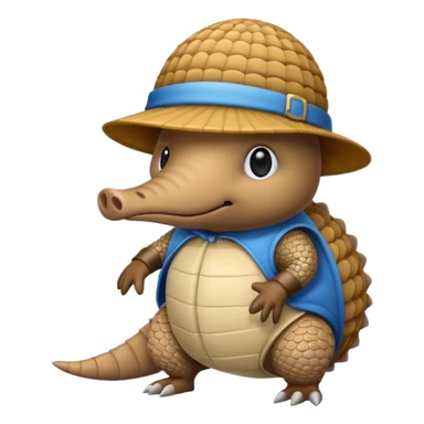 Armadillo with incognito hat sticker