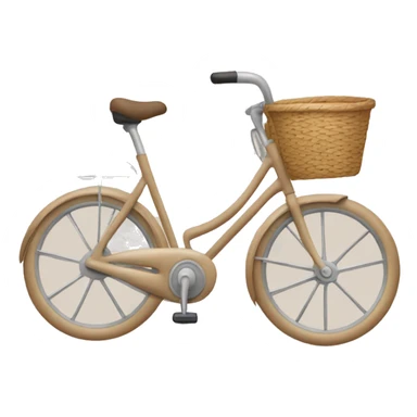 Beige bike with a basket on the front sticker