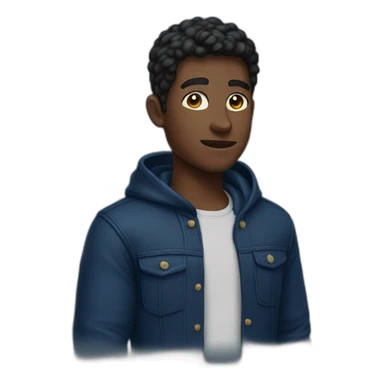 Young men dark blue outfit sticker