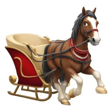 Sleigh with Clydsdale horse sticker