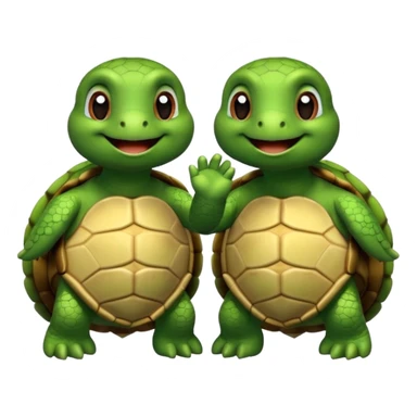 Turtle best friends having a conversation  sticker