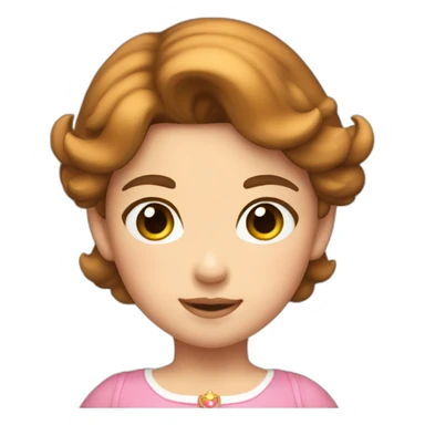 princess peach child with brown hair sticker