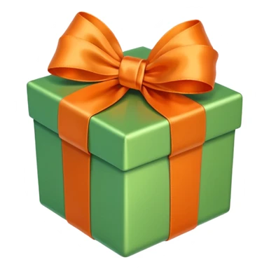 make present box in light green color with Orange bow  sticker