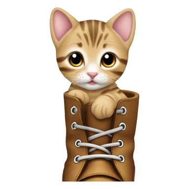 a baby tabby cat in a boot sticker
