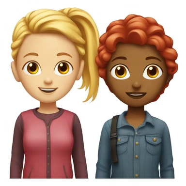 Girl with blond hair and girl with red hair sticker