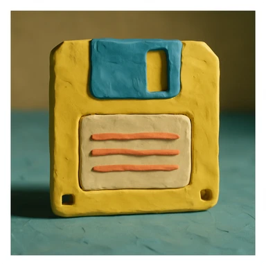 computer disk, claymation style sticker