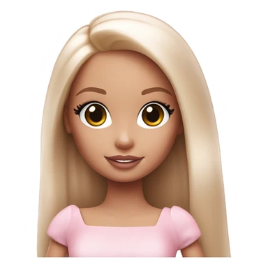 Barbie girl holding pale pink heart  sticker