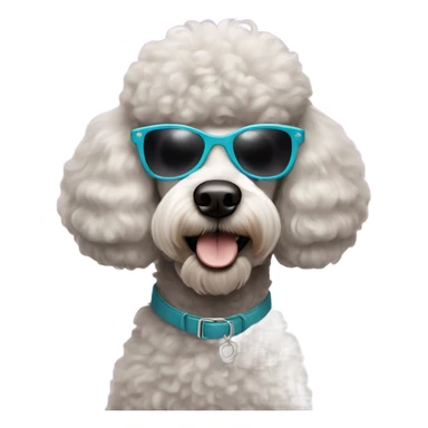 Poodle wearing sunglasses  sticker