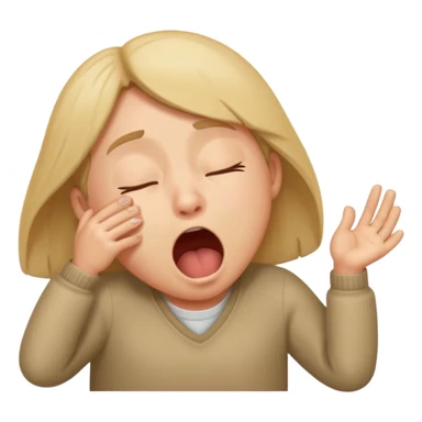 yawning sleepy character sticker