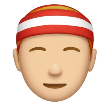 red striped headband sticker