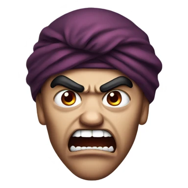 Angry vampire with turban and fangs sticker