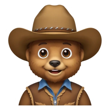 bear with cowboy hat sticker