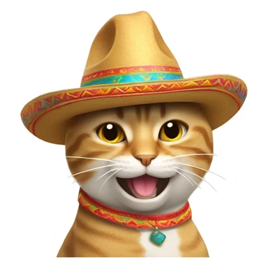 Thumbs up cat wearing sombrero  sticker