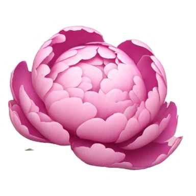 Pink peony flower with leaves  sticker