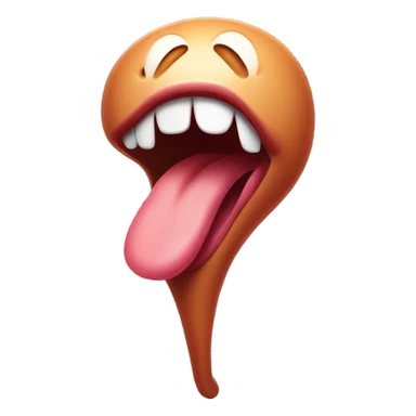 Tongue sticking out with it nervous drop sticker