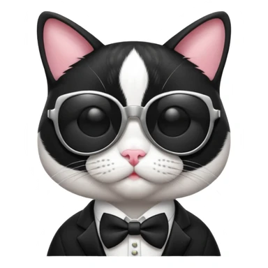 Tuxedo cat wearing sunglasses sticker