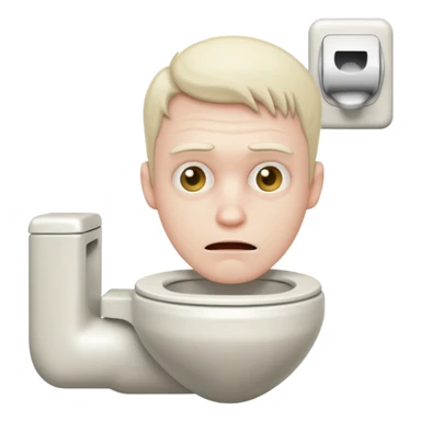 Creepy guys head in toilet sticker