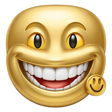 Gold grill smiley face sticker