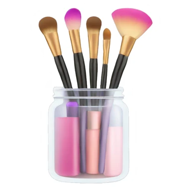 Jar of makeup brushes  sticker