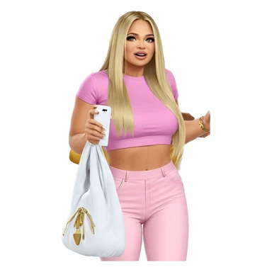 blonde girl in crop top sticker