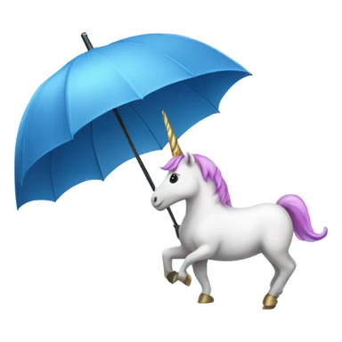 blue umbrella and unicorn  sticker