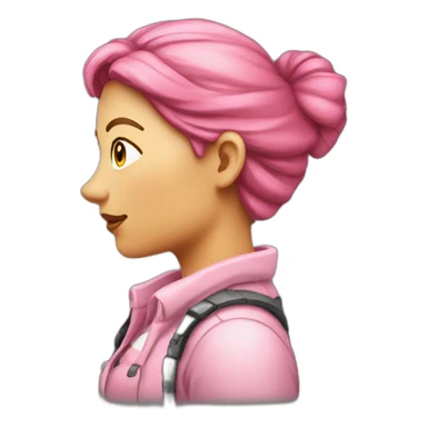 photographe femme rose en profil sticker