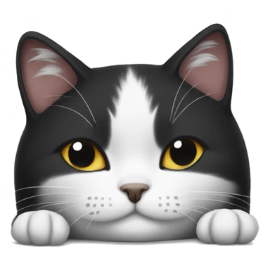 Black and white cat sleeping sticker