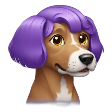 dog with purple hair sticker