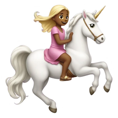 Niña sobre unicornio  sticker
