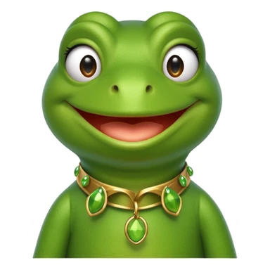 Kermit the Frog, green frog with a collar, cheerful expression sticker