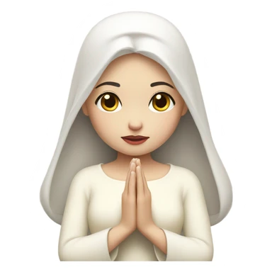 Snow White praying with eyes closed white skin sticker