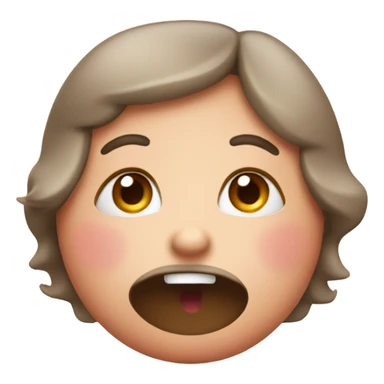 Red blushing cheeks with hand over mouth sticker