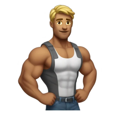 muscular men sticker