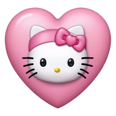 hello kitty in a heart  sticker