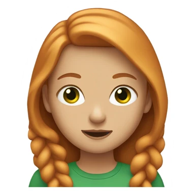 Girl with straight ginger hair and green eyes sticker
