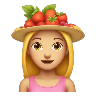 Girl Fruit Hat sticker