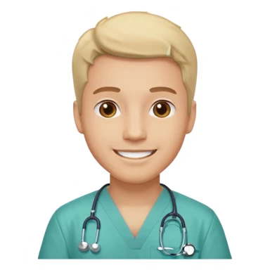 men doctor with scrub sticker