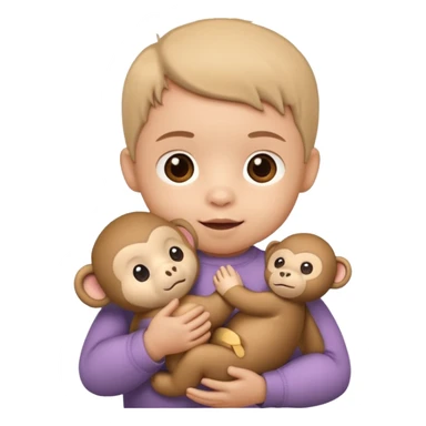 Baby with Monkey. sticker
