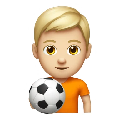 White Kid orange shirt and socer balll sticker