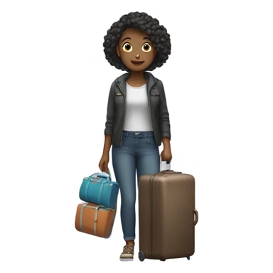 girl with 2 luggages sticker