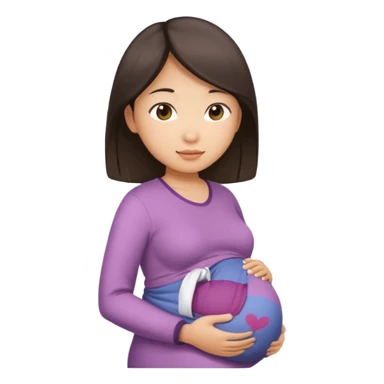 Newly pregnant Asian girl  sticker