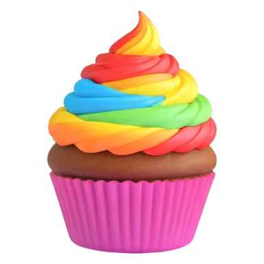 cupcake with rainbow frosting sticker