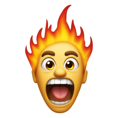 Yelling with fire out of ears  sticker