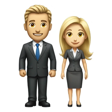 caucasian businessman and businesswoman sticker