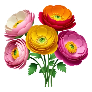Ranunculus cluster flowers sticker